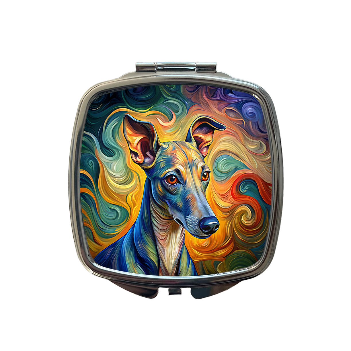 Italian Greyhound Dog Expressionism Art Small Travel Purse Handbag Pocket Makeup Compact Mirror
