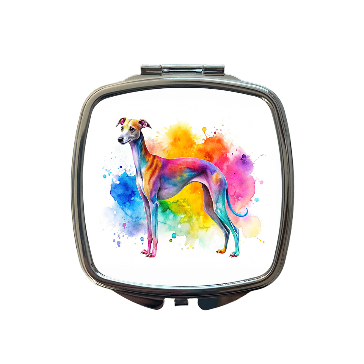 Italian Greyhound Dog Watercolor Style Small Travel Purse Handbag Pocket Makeup Compact Mirror
