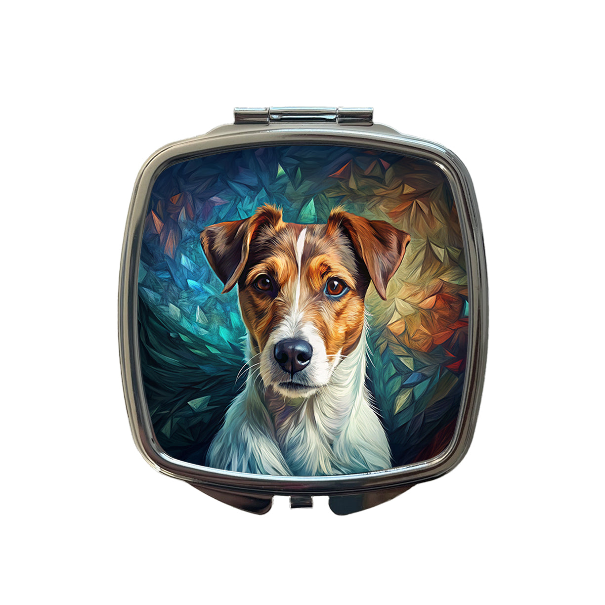 Jack Russell Terrier Dog Contemporary Art Small Travel Purse Handbag Pocket Makeup Compact Mirror