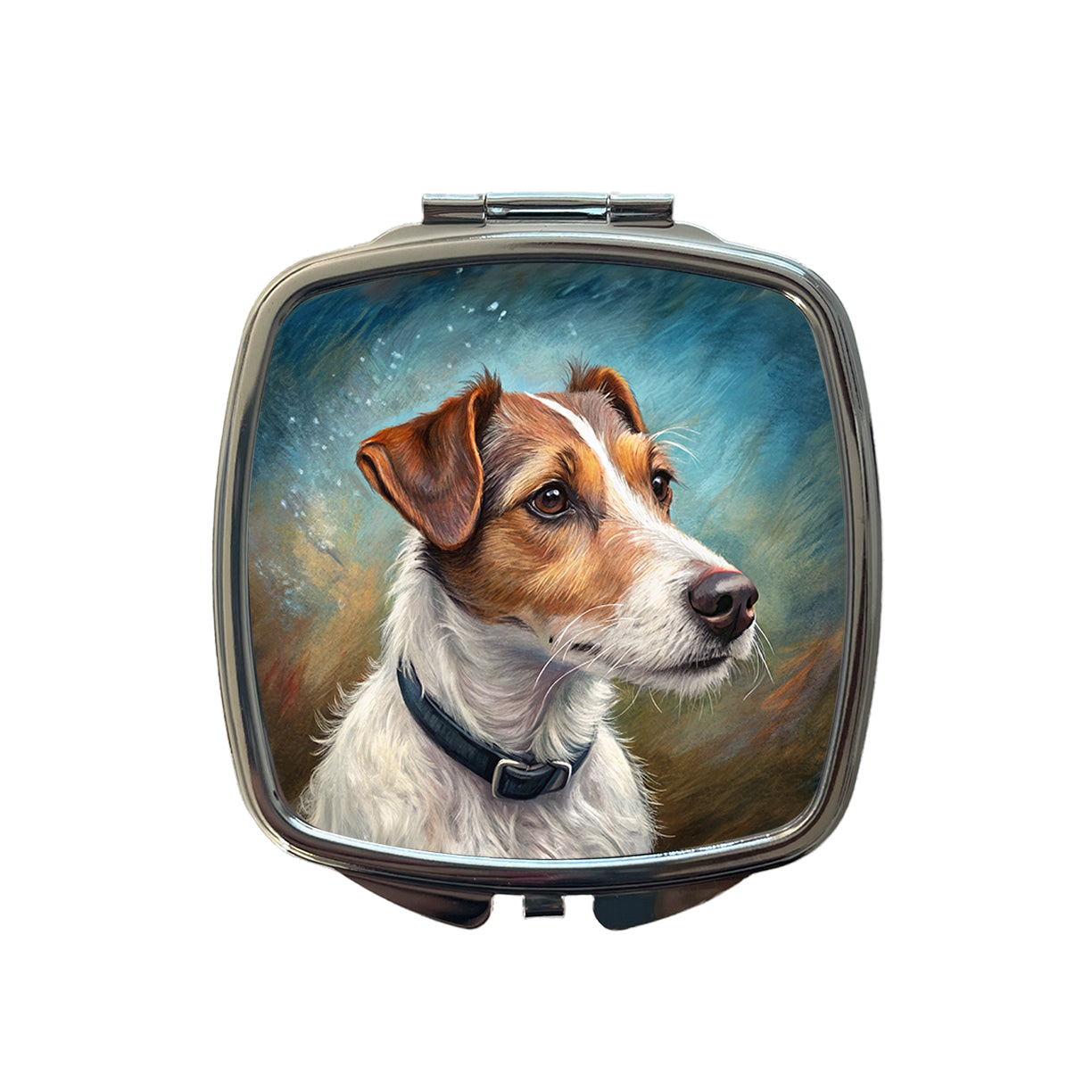 Jack Russell Terrier Dog Illustration Small Travel Purse Handbag Pocket Makeup Compact Mirror