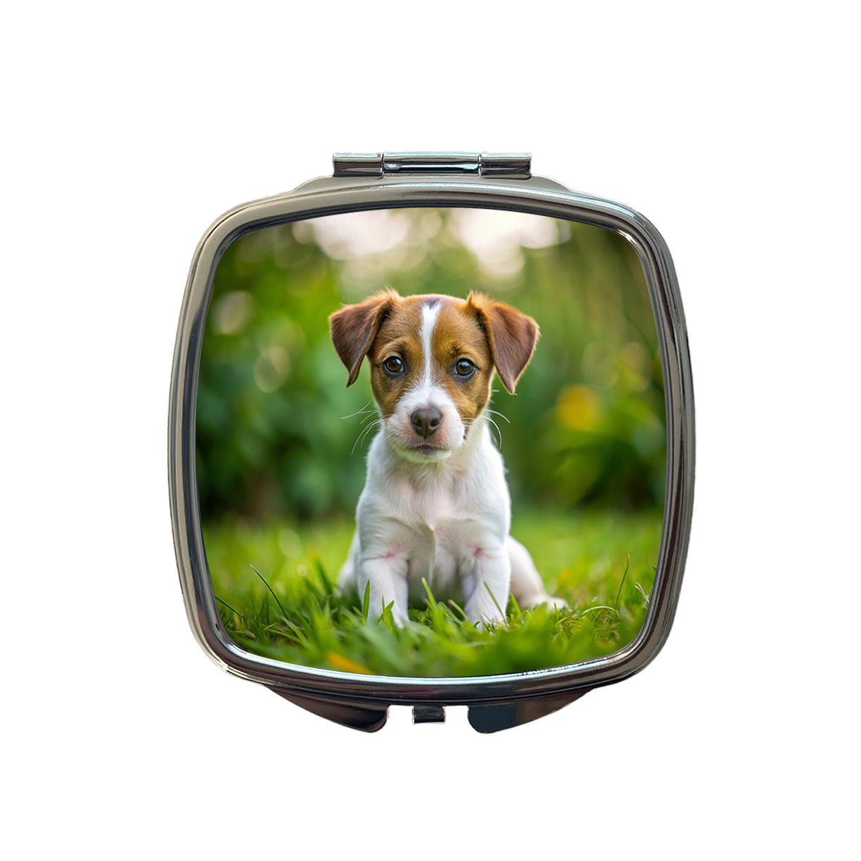 Jack Russell Terrier Dog Puppy Photo Small Travel Purse Handbag Pocket Makeup Compact Mirror