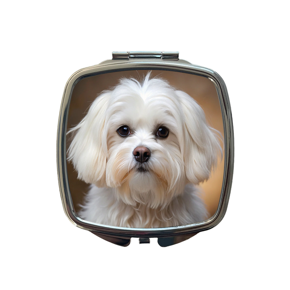 Maltese Dog Photo Small Travel Purse Handbag Pocket Makeup Compact Mirror