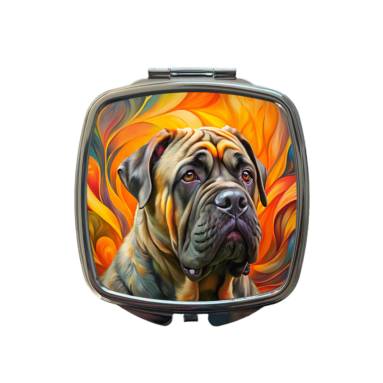 Mastiff Dog Abstract Art Small Travel Purse Handbag Pocket Makeup Compact Mirror