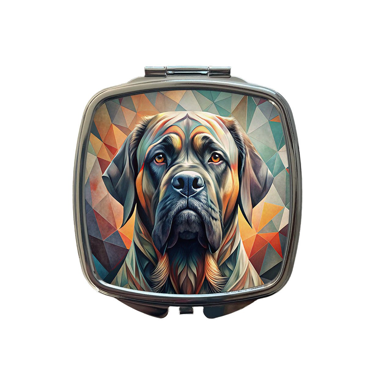 Mastiff Dog Abstract Stylized Art Small Travel Purse Handbag Pocket Makeup Compact Mirror