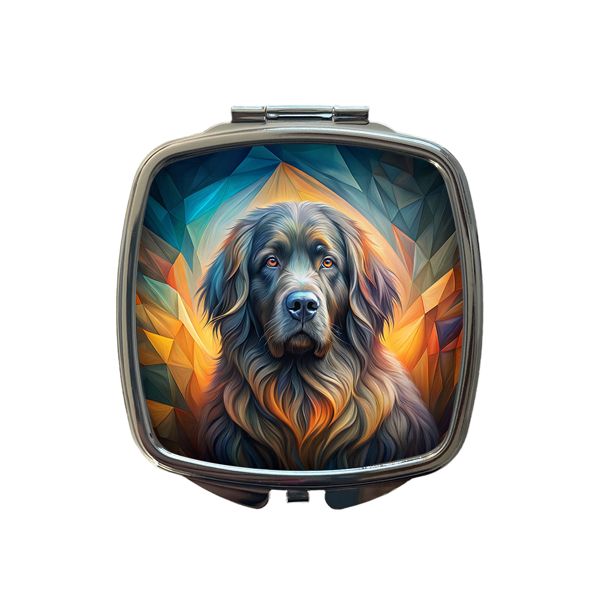 Newfoundland Dog Abstract Art Small Travel Purse Handbag Pocket Makeup Compact Mirror