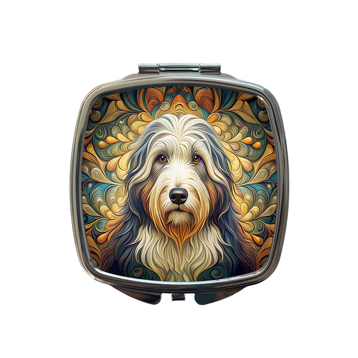Old English Sheepdog Dog Art Nouveau Small Travel Purse Handbag Pocket Makeup Compact Mirror