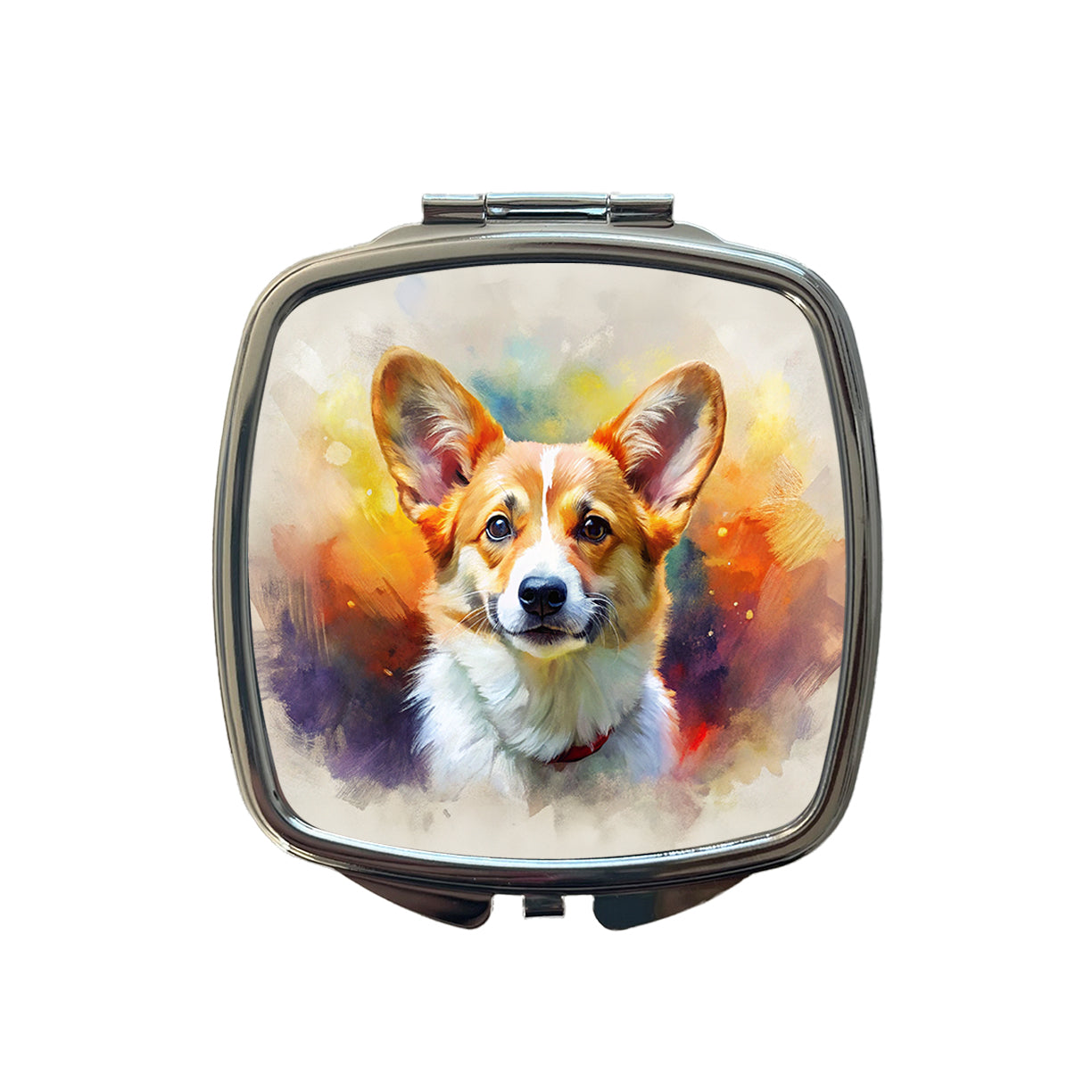 Pembroke Welsh Corgi Dog Expressionism Art Small Travel Purse Handbag Pocket Makeup Compact Mirror