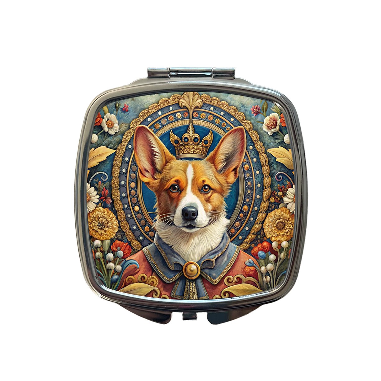 Pembroke Welsh Corgi Dog French Bohemian Art Small Travel Purse Handbag Pocket Makeup Compact Mirror