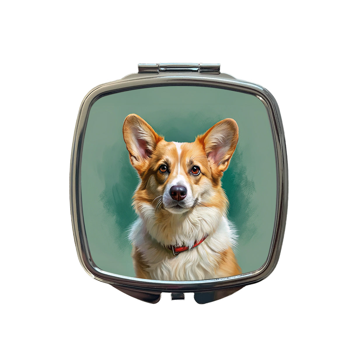Pembroke Welsh Corgi Dog Illustration Small Travel Purse Handbag Pocket Makeup Compact Mirror