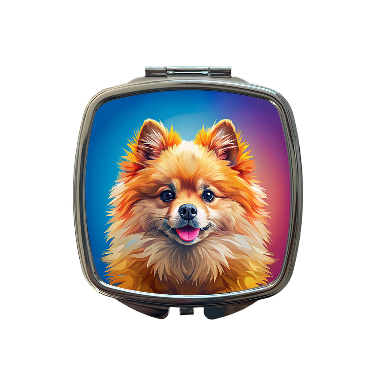 Pomeranian Dog Pop Art Small Travel Purse Handbag Pocket Makeup Compact Mirror