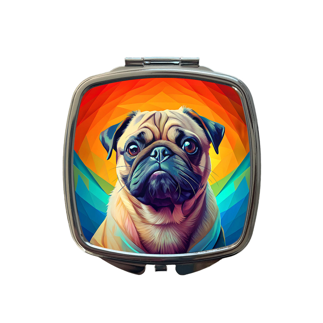 Pug Dog Pop Art Small Travel Purse Handbag Pocket Makeup Compact Mirror