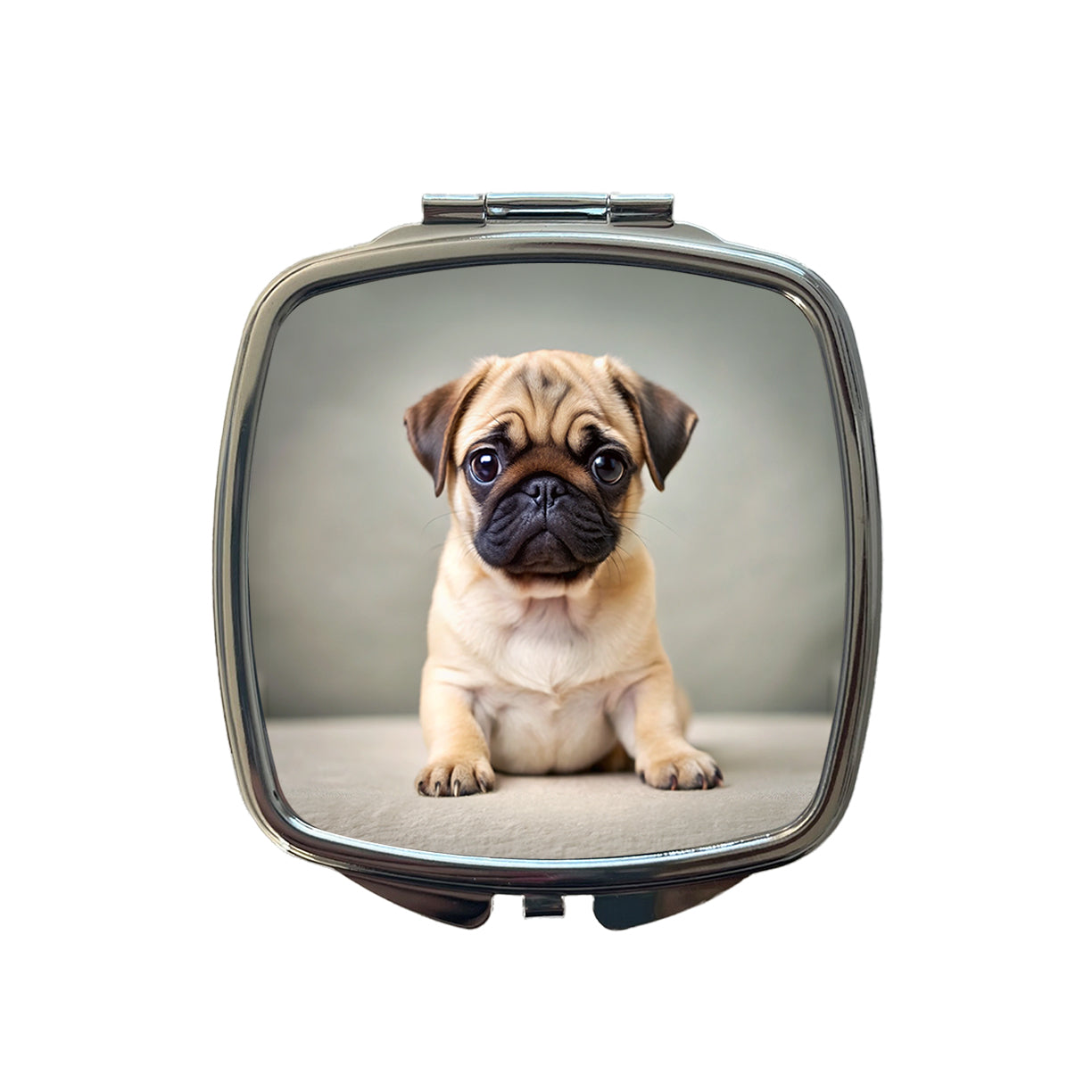 Pug Dog Puppy Photo Small Travel Purse Handbag Pocket Makeup Compact Mirror