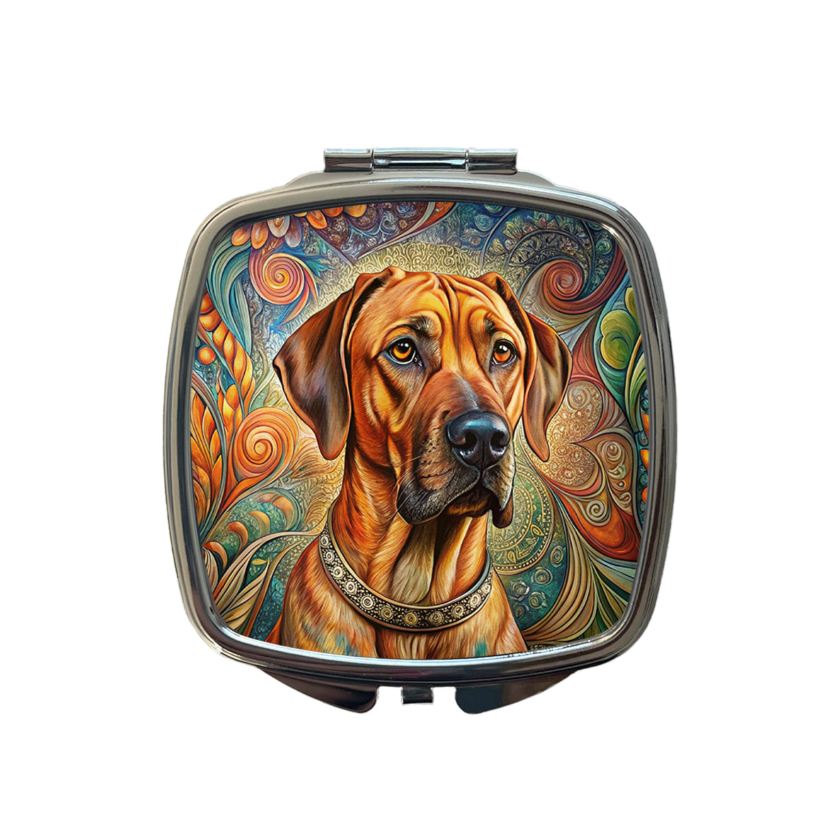 Rhodesian Ridgeback Dog French Bohemian Art Small Travel Purse Handbag Pocket Makeup Compact Mirror