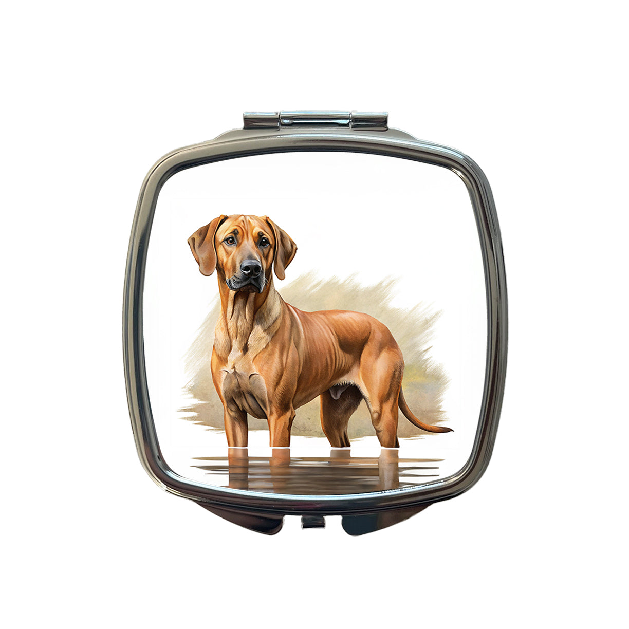 Rhodesian Ridgeback Dog Illustration Small Travel Purse Handbag Pocket Makeup Compact Mirror