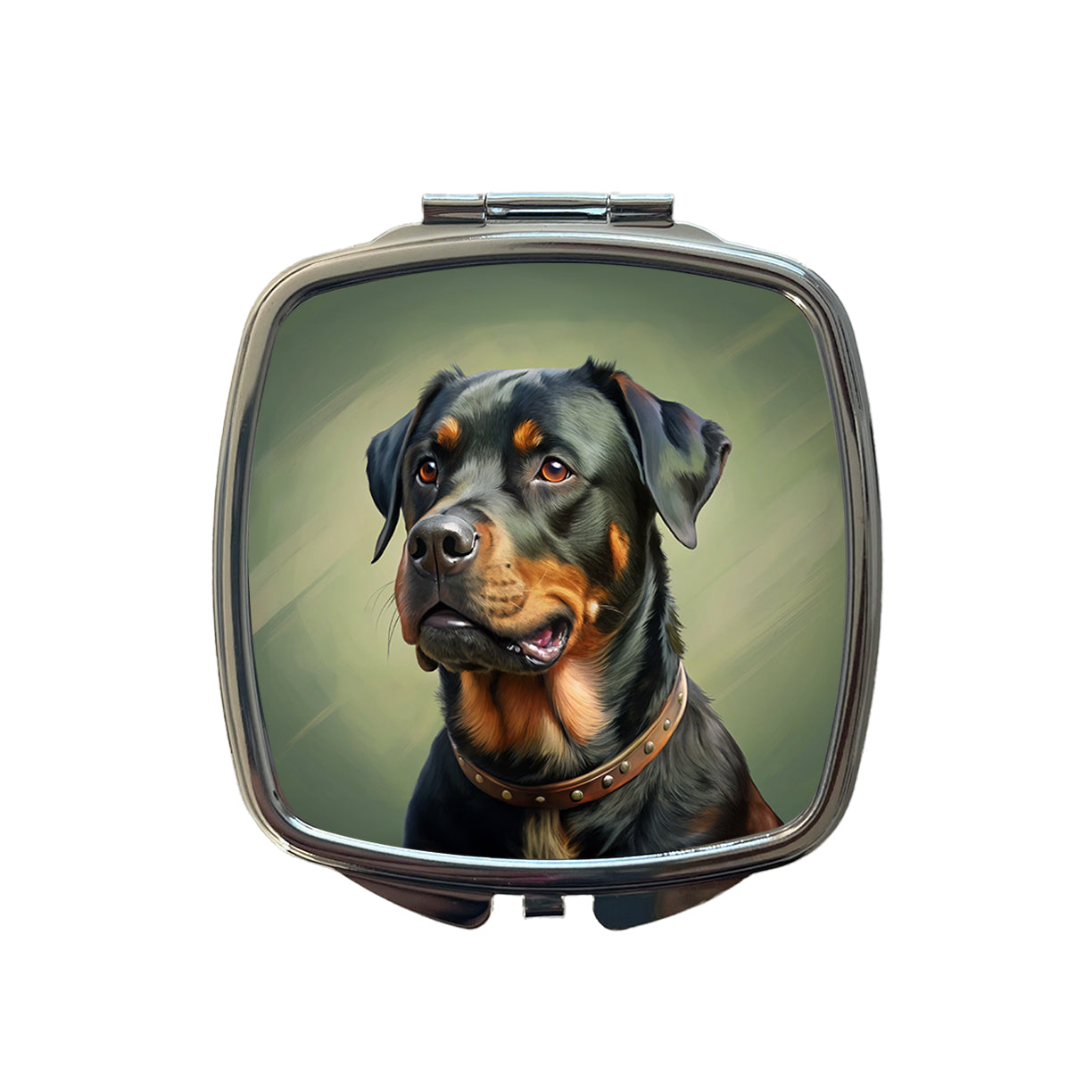 Rottweiler Dog Illustration Small Travel Purse Handbag Pocket Makeup Compact Mirror