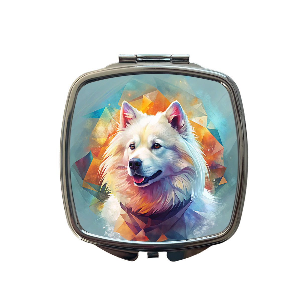 Samoyed Dog Contemporary Art Small Travel Purse Handbag Pocket Makeup Compact Mirror