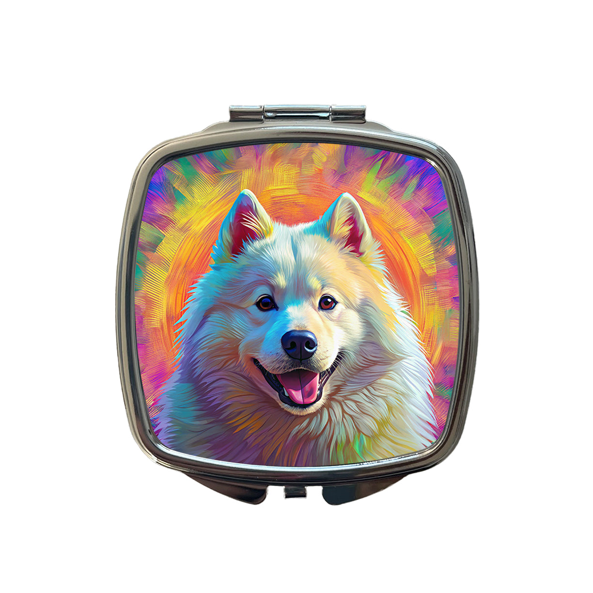 Samoyed Dog Pop Art Small Travel Purse Handbag Pocket Makeup Compact Mirror