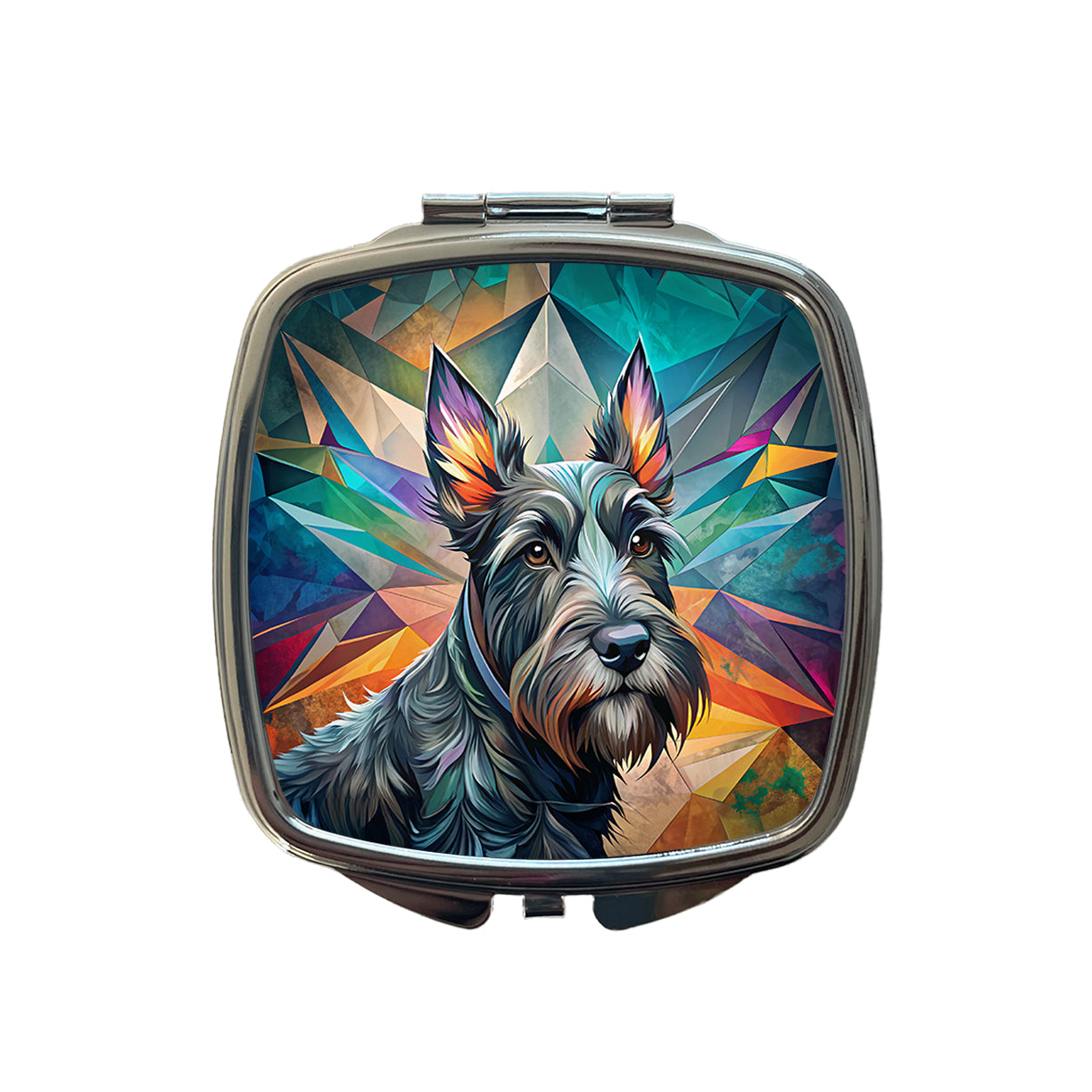 Scottish Terrier Dog Contemporary Art Small Travel Purse Handbag Pocket Makeup Compact Mirror