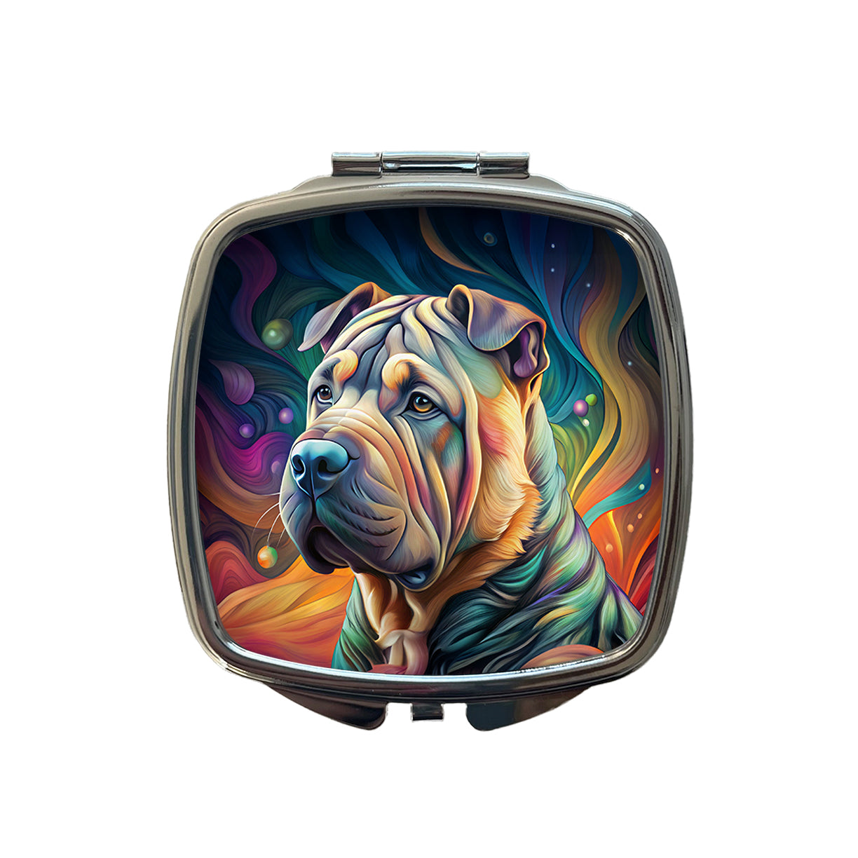 Shar Pei Dog Contemporary Art Small Travel Purse Handbag Pocket Makeup Compact Mirror