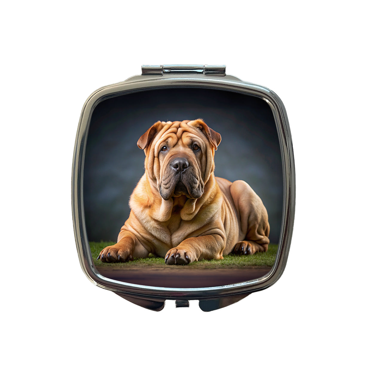 Shar Pei Dog Photo Small Travel Purse Handbag Pocket Makeup Compact Mirror