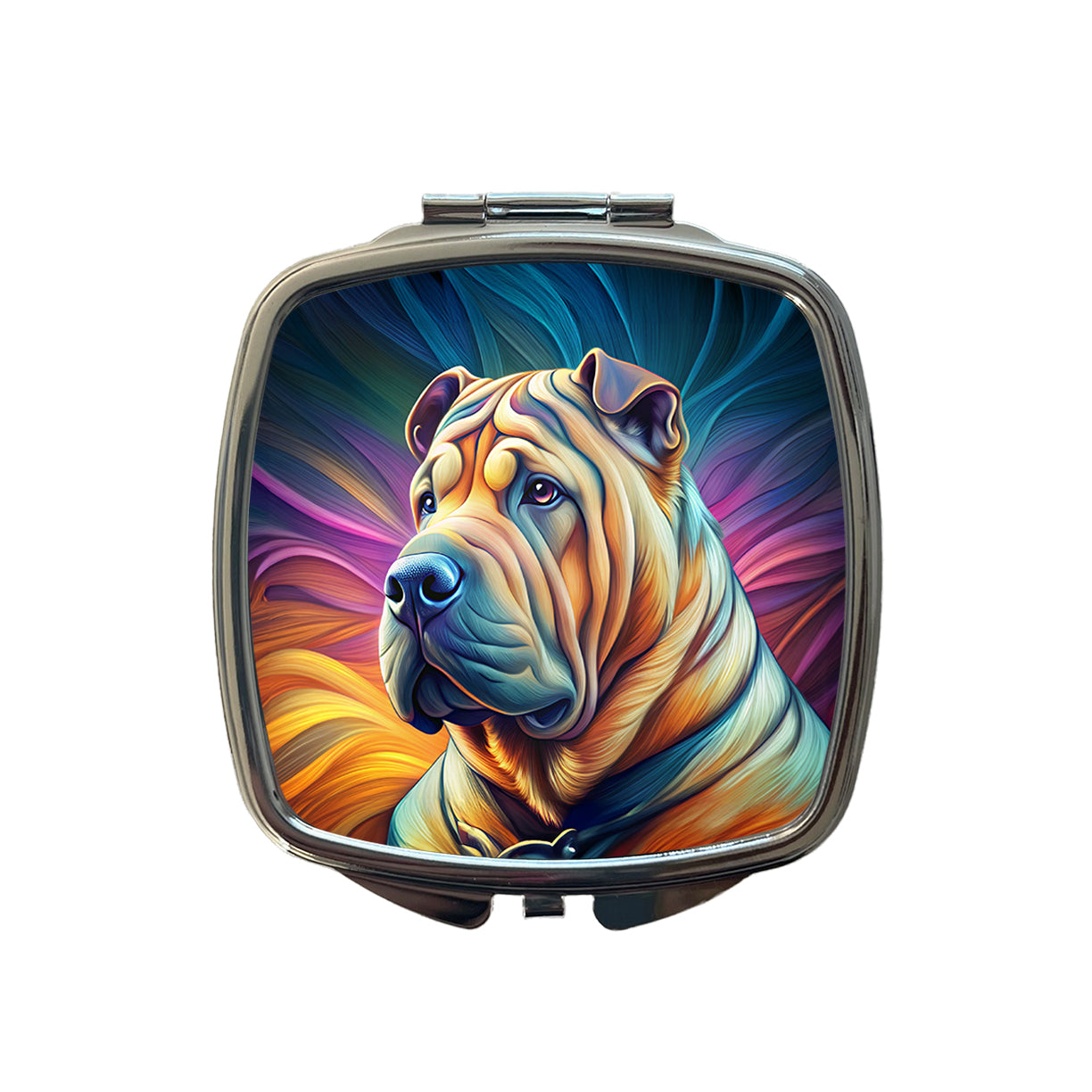 Shar Pei Dog Pop Art Small Travel Purse Handbag Pocket Makeup Compact Mirror