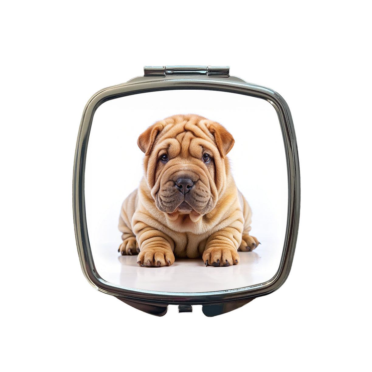 Shar Pei Dog Puppy Photo Small Travel Purse Handbag Pocket Makeup Compact Mirror