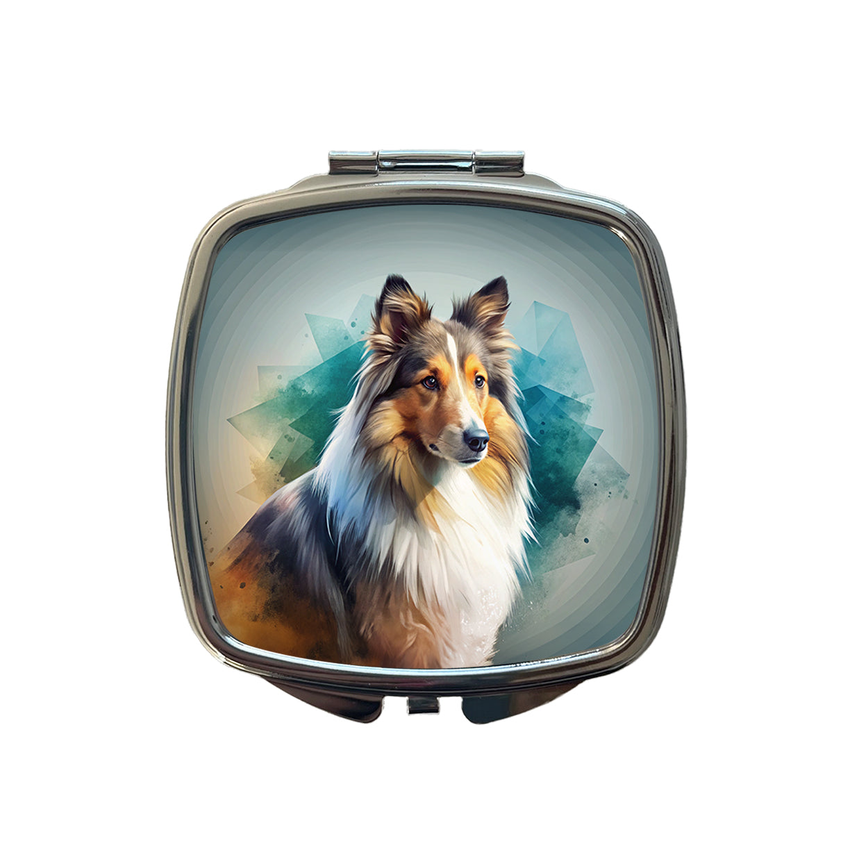Shetland Sheepdog Sheltie Dog Contemporary Art Small Travel Purse Handbag Pocket Makeup Compact Mirror