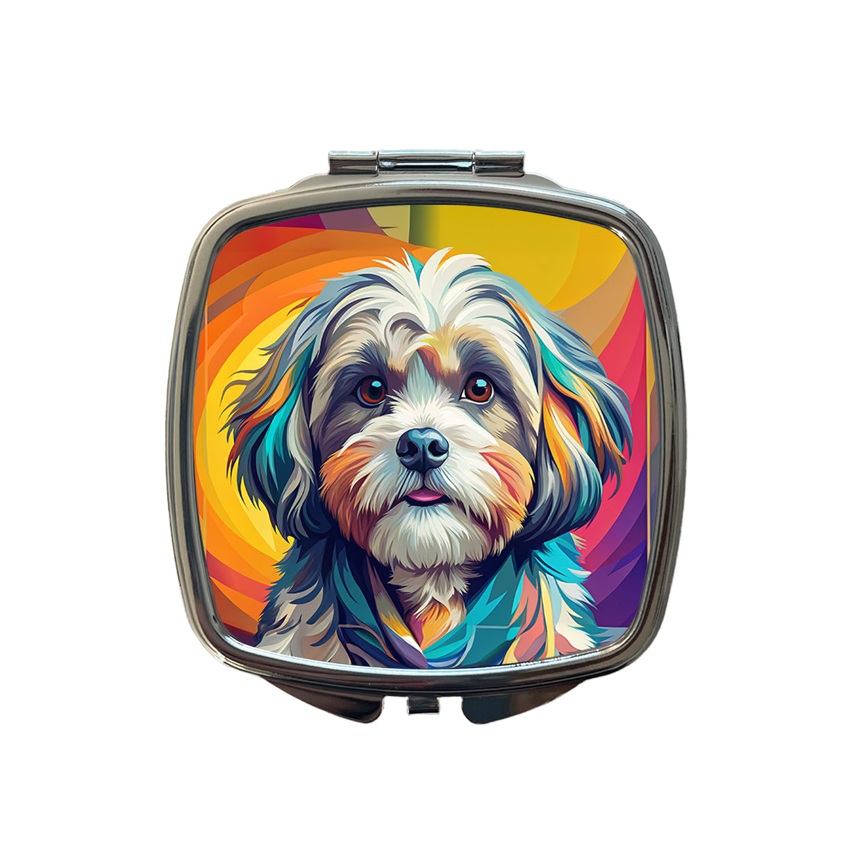 Shih Tzu Dog Pop Art Small Travel Purse Handbag Pocket Makeup Compact Mirror