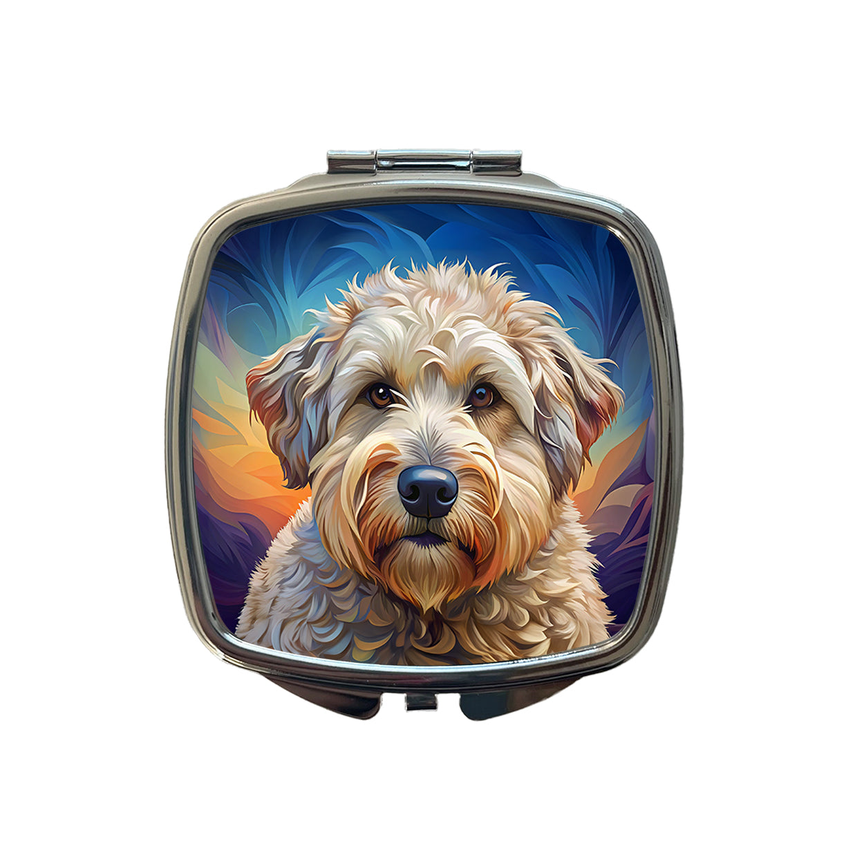Soft Coated Wheaten Terrier Dog Pop Art Small Travel Purse Handbag Pocket Makeup Compact Mirror