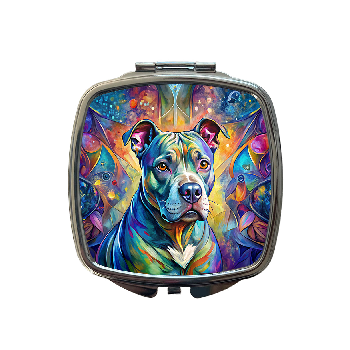 Staffordshire Bull Terrier Staffy Dog Abstract Art Small Travel Purse Handbag Pocket Makeup Compact Mirror