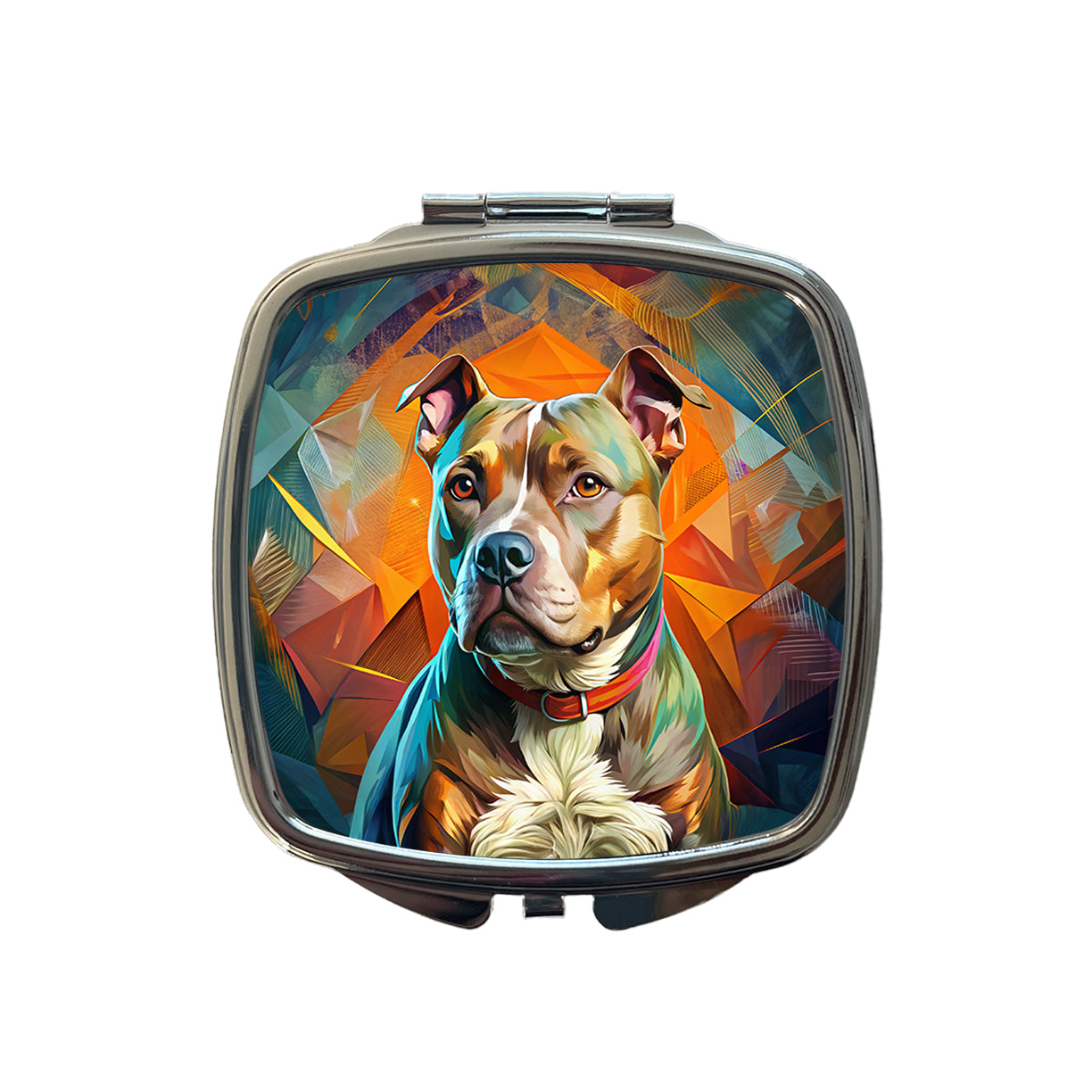 Staffordshire Bull Terrier Staffy Dog Contemporary Art Small Travel Purse Handbag Pocket Makeup Compact Mirror