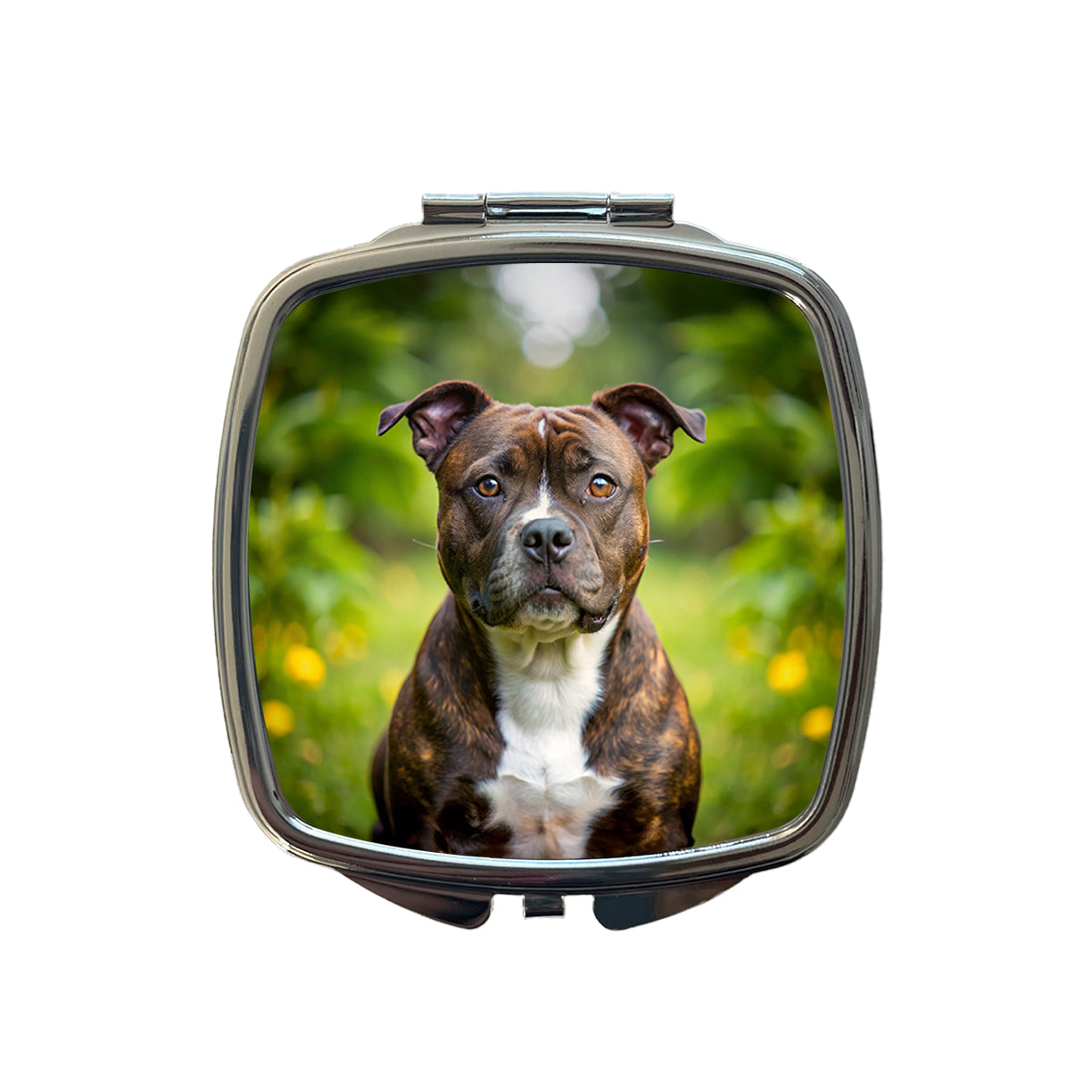 Staffordshire Bull Terrier Staffy Dog Photo Small Travel Purse Handbag Pocket Makeup Compact Mirror
