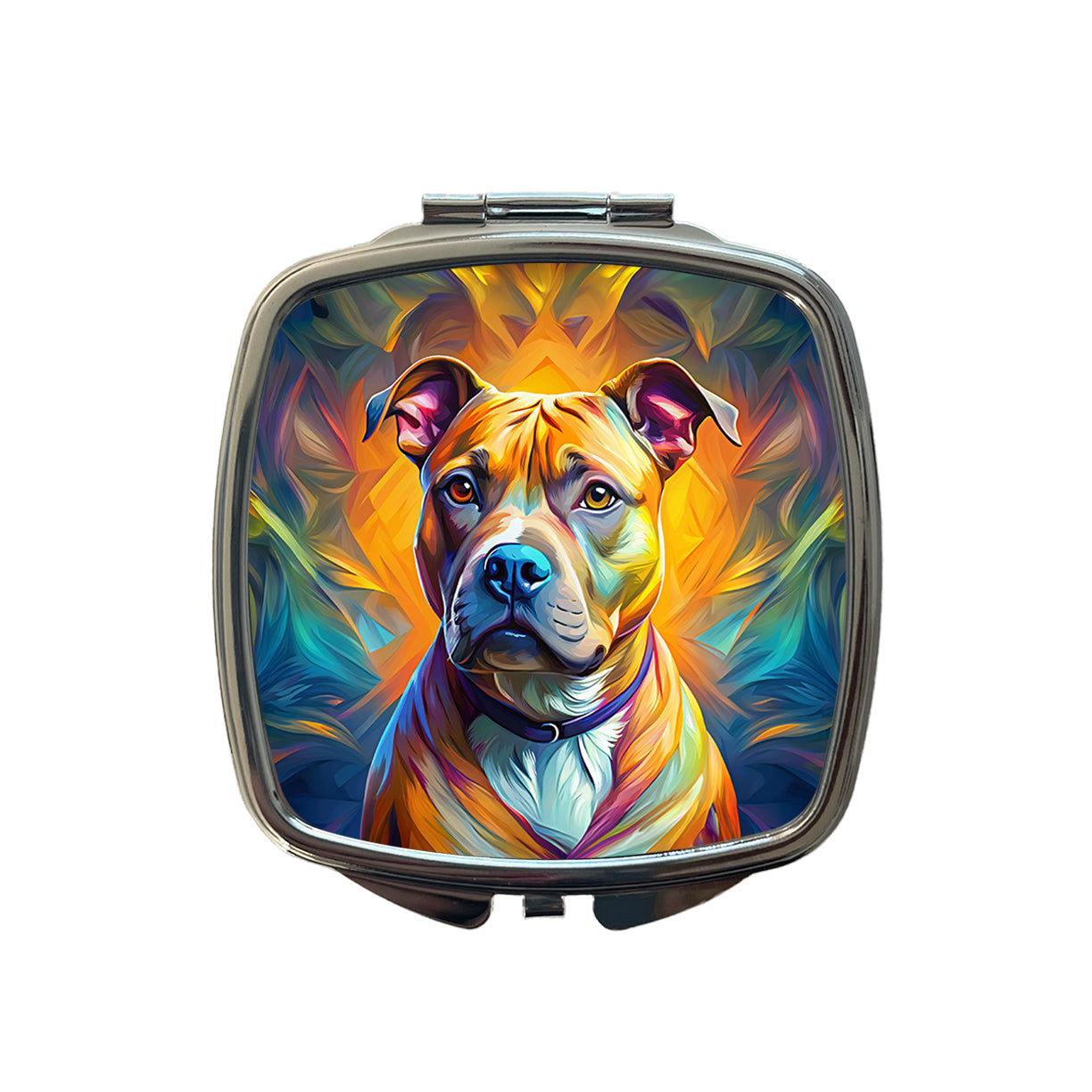 Staffordshire Bull Terrier Staffy Dog Pop Art Small Travel Purse Handbag Pocket Makeup Compact Mirror