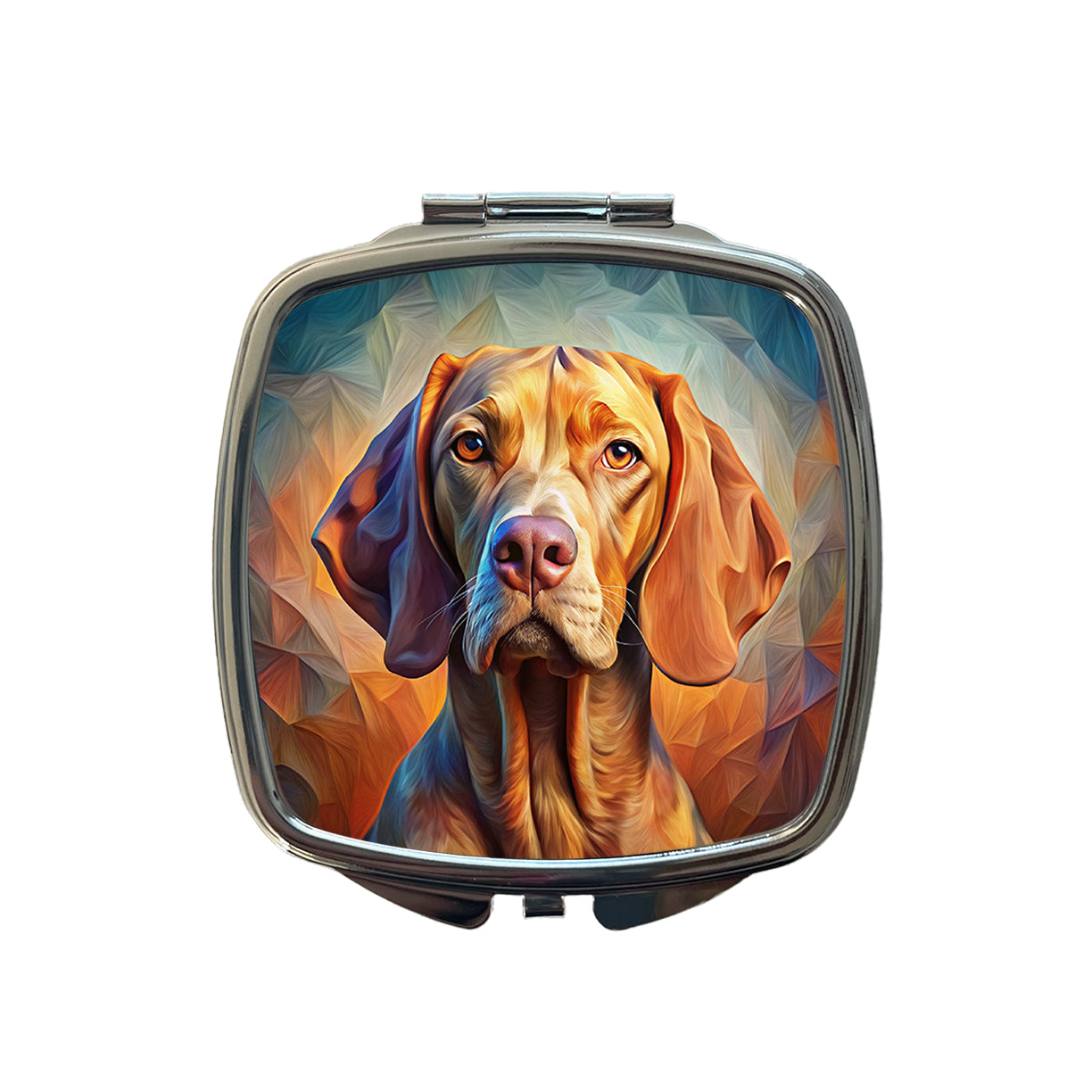 Vizsla Dog Abstract Stylized Art Small Travel Purse Handbag Pocket Makeup Compact Mirror