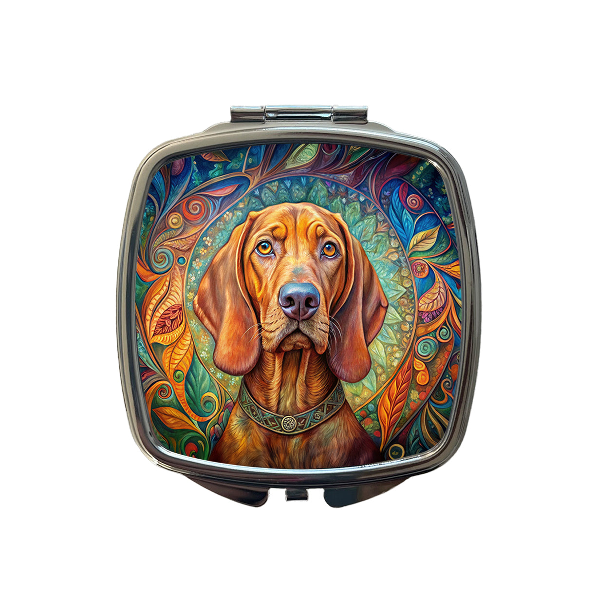 Vizsla Dog Bohemian Art Small Travel Purse Handbag Pocket Makeup Compact Mirror