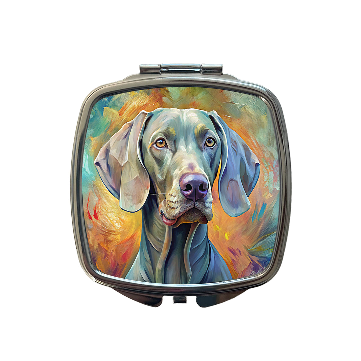 Weimaraner Dog Expressionism Art Small Travel Purse Handbag Pocket Makeup Compact Mirror