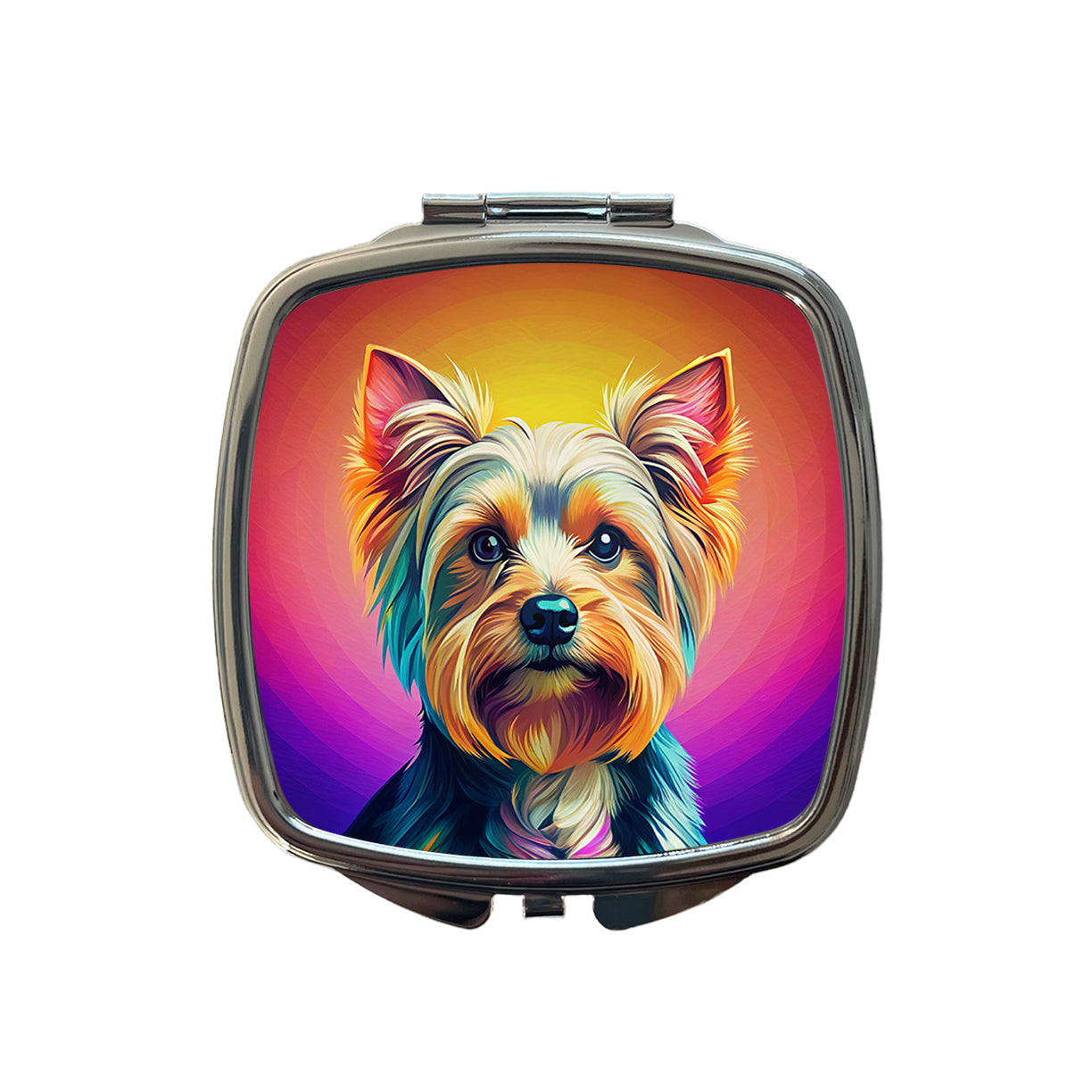 Yorkshire Terrier Yorkie Dog Pop Art Small Travel Purse Handbag Pocket Makeup Compact Mirror