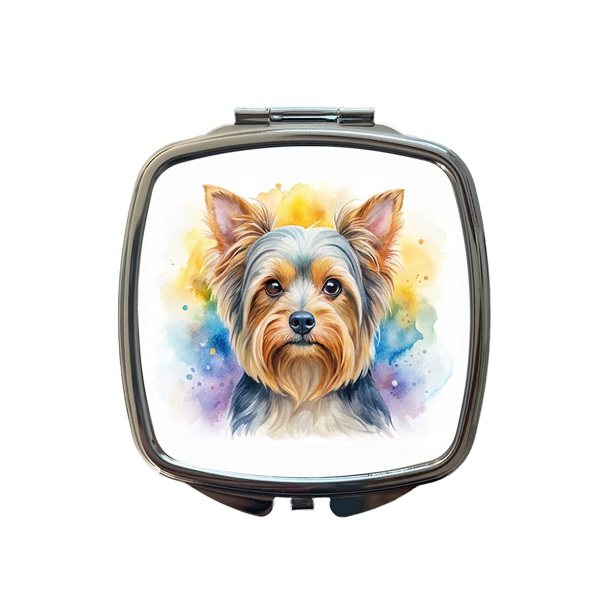 Yorkshire Terrier Yorkie Dog Watercolor Style Small Travel Purse Handbag Pocket Makeup Compact Mirror