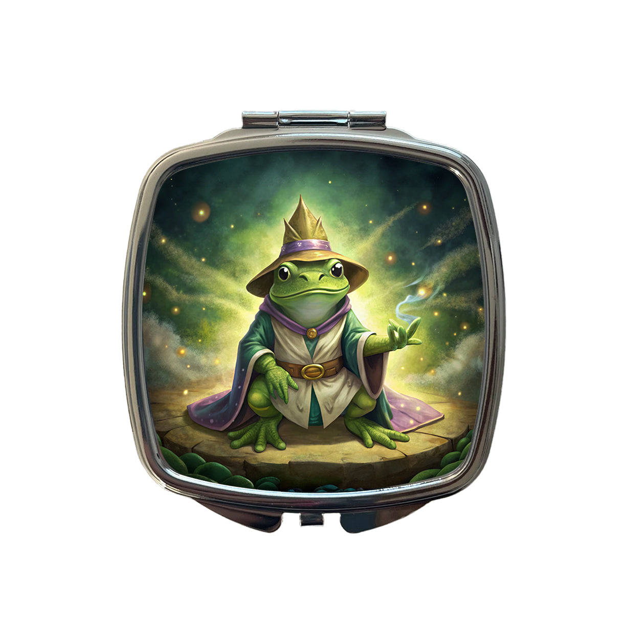 Frog Wizard Small Travel Purse Handbag Pocket Makeup Compact Mirror