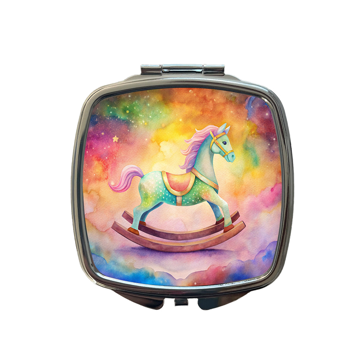 Rocking Horse For A Girl Small Travel Purse Handbag Pocket Makeup Compact Mirror