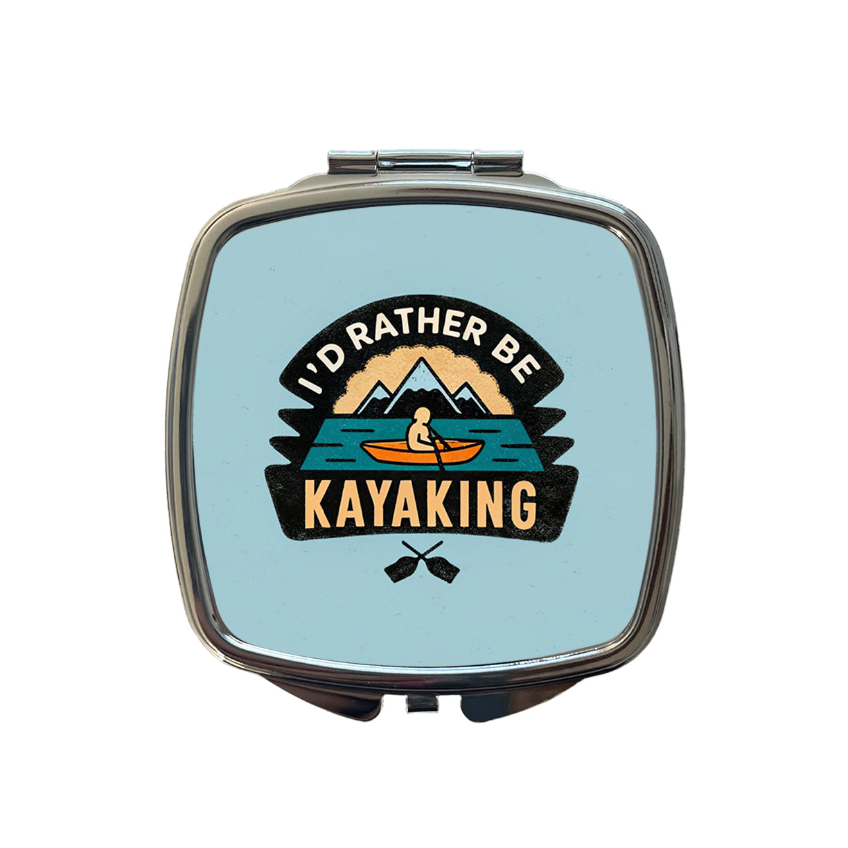 I'd Rather Be Kayaking Small Travel Purse Handbag Pocket Makeup Compact Mirror