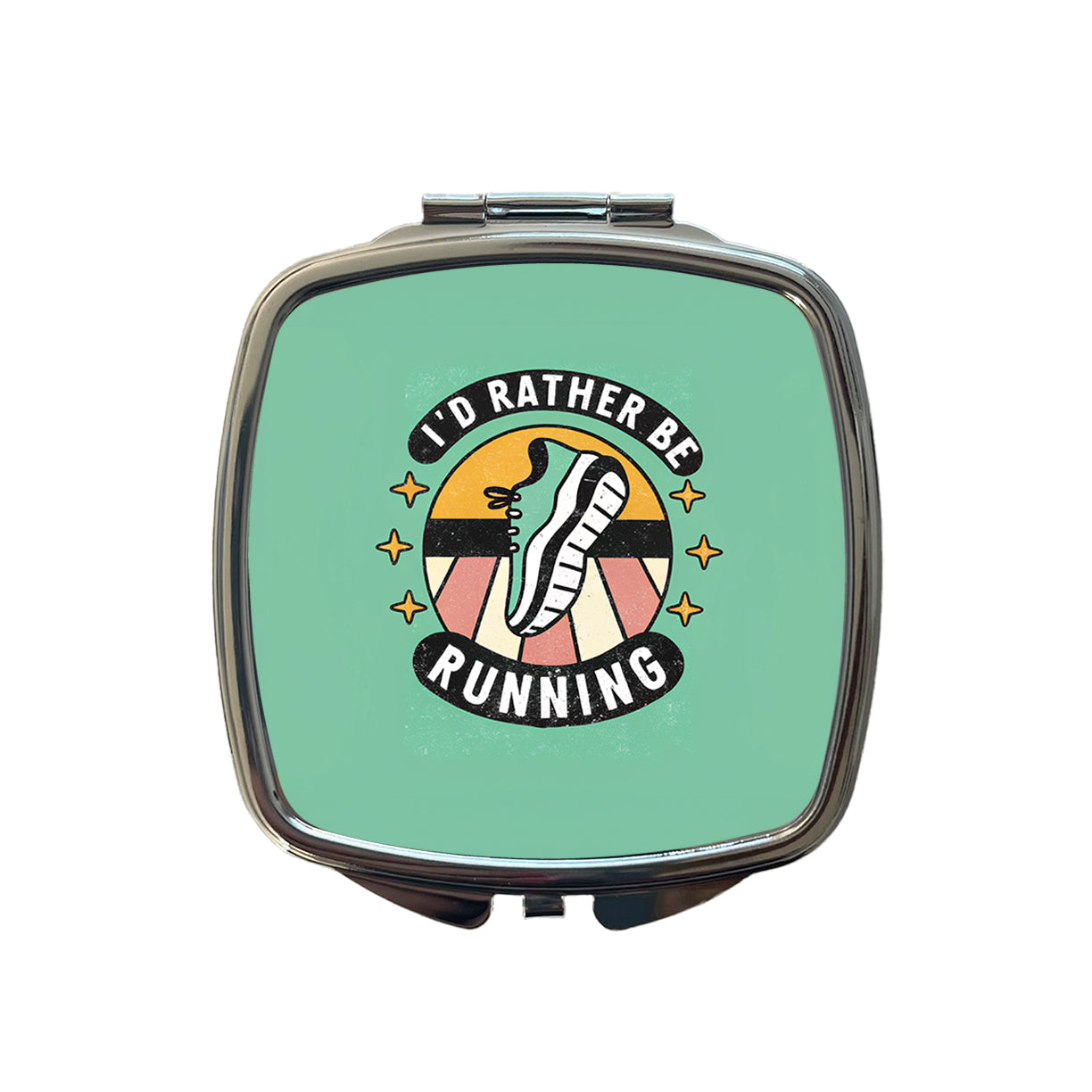 I'd Rather Be Running Small Travel Purse Handbag Pocket Makeup Compact Mirror
