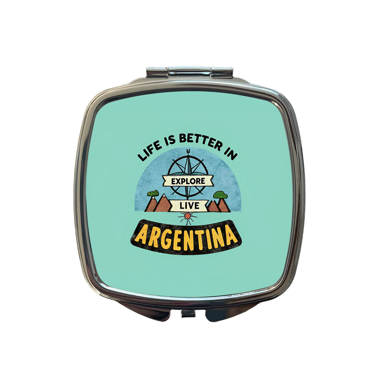Life Is Better In Argentina Small Travel Purse Handbag Pocket Makeup Compact Mirror