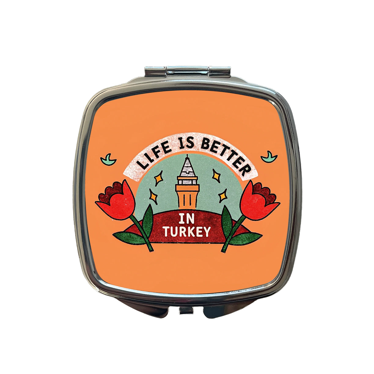Life Is Better In Turkey Small Travel Purse Handbag Pocket Makeup Compact Mirror
