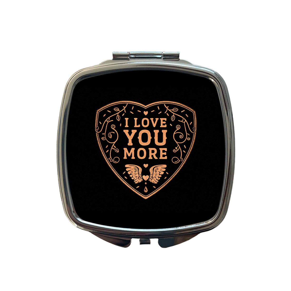 I Love You More Family Friends Small Travel Purse Handbag Pocket Makeup Compact Mirror