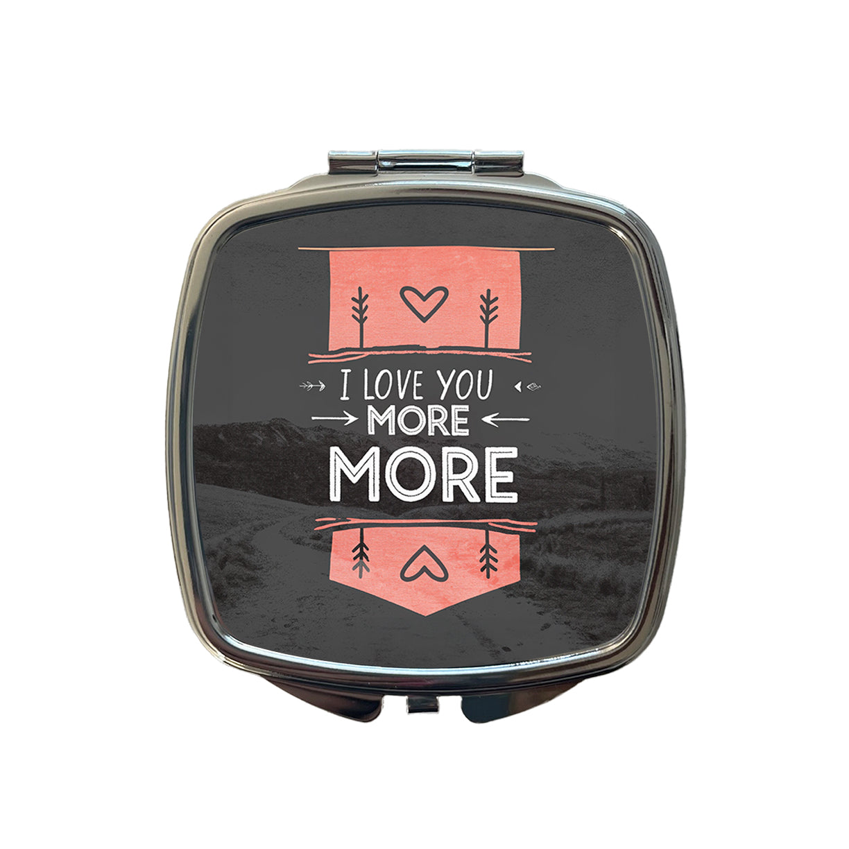 I Love You More Hearts Small Travel Purse Handbag Pocket Makeup Compact Mirror