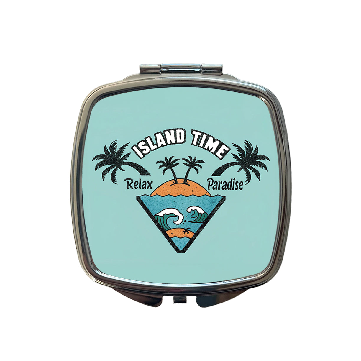 I'm On Island Time Travel Paradise Small Travel Purse Handbag Pocket Makeup Compact Mirror