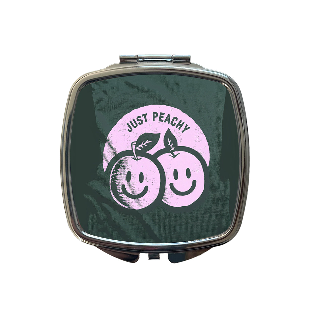 Just Peachy Funny Small Travel Purse Handbag Pocket Makeup Compact Mirror