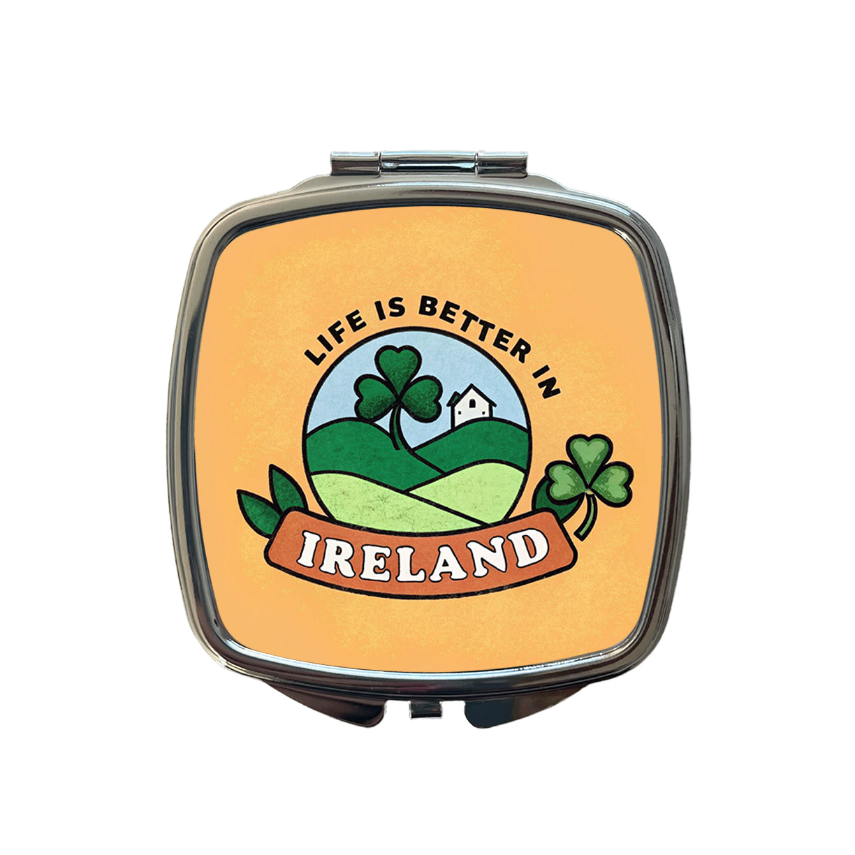 Life Is Better In Ireland Small Travel Purse Handbag Pocket Makeup Compact Mirror