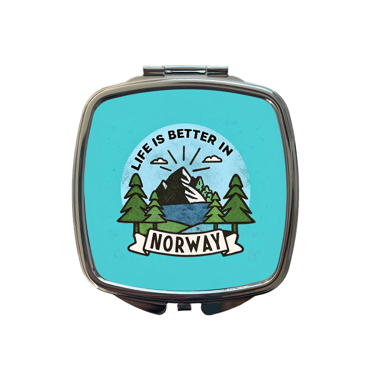 Life Is Better In Norway Small Travel Purse Handbag Pocket Makeup Compact Mirror